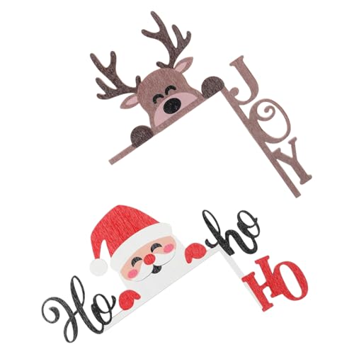 ZwaitL 2 Stück Holz-Türaufsätze, Weihnachtsdekoration für Fenster und Wand, Türrahmen, Schild, Schrankknauf, Ornament, Weihnachtsfeier, Ornament ZwaitL 2 Stück Holz-Türaufsätze, Weihnachtsdekoration für Fenster und Wand, Türrahmen, Schild, Schrankknauf, Ornament, Weihnachtsfeier, Ornament von ZwaitL