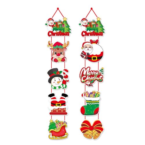 ZwaitL 2 Stück Weihnachtstürdekorationen, helle Farbe, benutzerfreundliche Tür-Hängedekoration für drinnen und draußen, Weihnachtsdekoration ZwaitL 2 Stück Weihnachtstürdekorationen, helle Farbe, benutzerfreundliche Tür-Hängedekoration für drinnen und draußen, Weihnachtsdekoration von ZwaitL