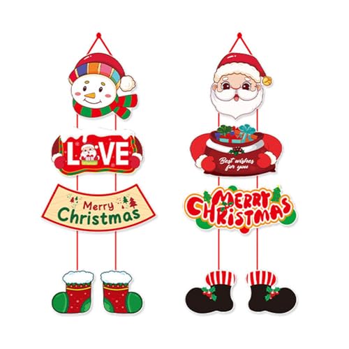 ZwaitL 2 Stück Weihnachtstürdekorationen, helle Farbe, benutzerfreundliche Tür-Hängedekoration für drinnen und draußen, Weihnachtsdekoration ZwaitL 2 Stück Weihnachtstürdekorationen, helle Farbe, benutzerfreundliche Tür-Hängedekoration für drinnen und draußen, Weihnachtsdekoration von ZwaitL