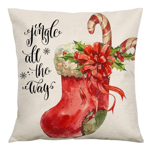 ZwaitL Eleganter Weihnachts-Kissenbezug, dekorative Kissenbezüge für Neujahr, Heimdekoration, dekorative Kissen, stilvolles Sofa-Zubehör und waschbares Sofakissen ZwaitL Eleganter Weihnachts-Kissenbezug, dekorative Kissenbezüge für Neujahr, Heimdekoration, dekorative Kissen, stilvolles Sofa-Zubehör und waschbares Sofakissen von ZwaitL