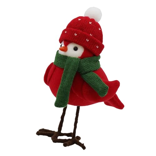 ZwaitL Feiertagszeit Rötungen simulierte Vögel Statuen Tisch Featherlys Freund Ornament für Weihnachten gestuftes Tablett Display Ornament von ZwaitL