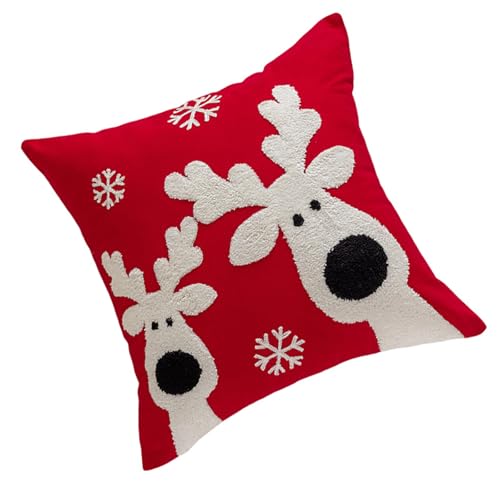 ZwaitL Kissenbezug mit Stickerei, für Schlafzimmer oder Wohnzimmer, bequemer Kissenbezug mit weihnachtlichem Thema, abnehmbarer Kissenbezug, saisonales Sofa-Accessoire von ZwaitL