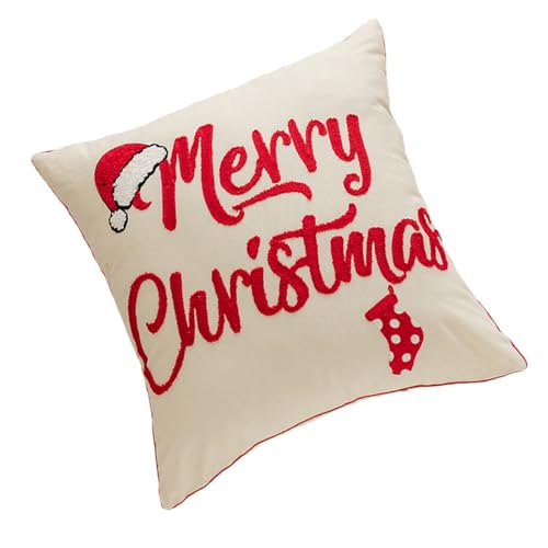 ZwaitL Kissenbezug mit Stickerei, für Schlafzimmer oder Wohnzimmer, bequemer Kissenbezug mit weihnachtlichem Thema, abnehmbarer Kissenbezug, saisonales Sofa-Accessoire ZwaitL Kissenbezug mit Stickerei, für Schlafzimmer oder Wohnzimmer, bequemer Kissenbezug mit weihnachtlichem Thema, abnehmbarer Kissenbezug, saisonales Sofa-Accessoire von ZwaitL