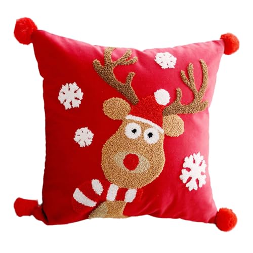 ZwaitL Kissenbezug mit Weihnachtsmotiv für Schlafzimmer oder Wohnzimmer, bequemer Sofakissenbezug, abnehmbar, waschbar, saisonales Sofa-Accessoire von ZwaitL