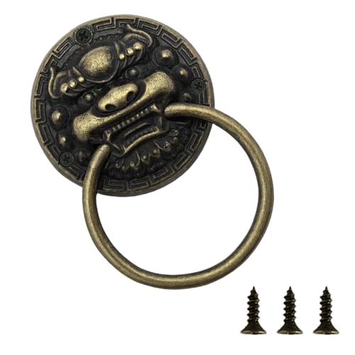 ZwaitL Metallgriff mit einem Loch, Kreaturkopf, Schrankgriff, Vintage, solide Hardware für Möbelverbesserung, chinesische Schranktürgriffe von ZwaitL