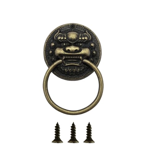 ZwaitL Metallgriff mit einem Loch, Kreaturkopf, Schrankgriff, Vintage, solide Hardware für Möbelverbesserung, chinesische Schranktürgriffe von ZwaitL