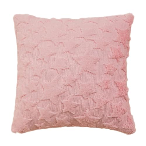 ZwaitL Strukturierter pelziger Kissenbezug mit saisonalem Symbol, glatter Stoff für Sofa, Bett, saisonaler Wohnraumakzent, bestickter Weihnachts-Kissenbezug von ZwaitL