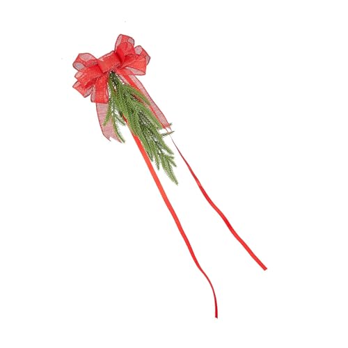 ZwaitL Stuhlhusse für Hochzeit, Stuhllehne, künstliche Blume, Schleife und Kiefernnadel, Gangbänke, Bänke, Blumen, Dekorationen für Zeremonie, Party, Weihnachten, Stuhlbezug von ZwaitL