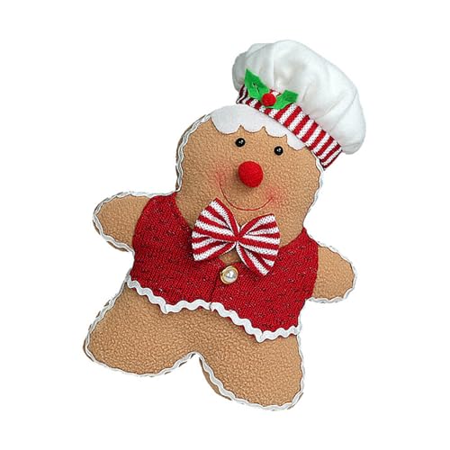ZwaitL Weiches Kissen mit Weihnachtsmotiv, Lebkuchenmann-Design, Heimdekoration, weiches Urlaubskissen für Zuhause von ZwaitL