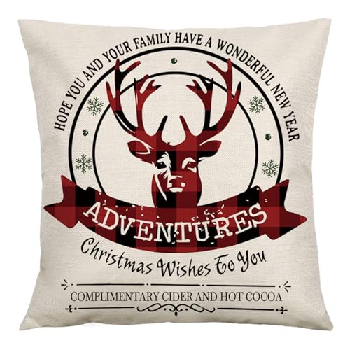 ZwaitL Weihnachts-Kissenbezug, 45 x 45 cm, Frohe Dekorationen für Zuhause, Kissenbezug, Ornamente 2024, Neujahrsgeschenke, Weihnachts-Kissenbezug ZwaitL Weihnachts-Kissenbezug, 45 x 45 cm, Frohe Dekorationen für Zuhause, Kissenbezug, Ornamente 2024, Neujahrsgeschenke, Weihnachts-Kissenbezug von ZwaitL
