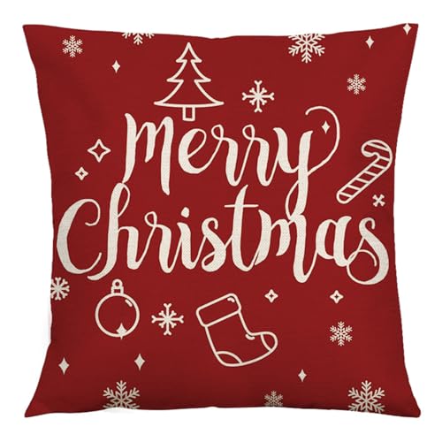 ZwaitL Weihnachts-Kissenbezug, 45 x 45 cm, Frohe Dekorationen für Zuhause, Kissenbezug, Ornamente 2024, Neujahrsgeschenke, Weihnachts-Kissenbezug von ZwaitL