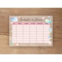 Personalisierter Stundenplan | Jungen & Mädchen Abwischbar, Wiederverwendbar Mit Namen Acrylglas Geschenk Einschulung Meerestiere von ZwaytShop
