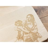 Personalisiertes Frühstücksbrett Mit Fotogravur | Holzbrettchen Gravur Personalisiert Lasergravur Geschenkidee Eigene Fotos Graviert von ZwaytShop