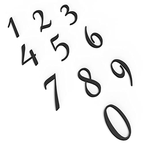 0 bis 9 Zahlen Set Türschild Schriftzug Firma Name Wandschild Selbstklebend Schwarz von Zwayve