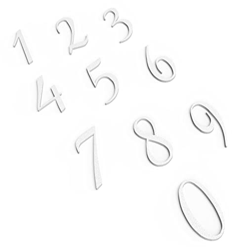 0 bis 9 Zahlen Set Türschild Schriftzug Firma Name Wandschild Selbstklebend Weiß von Zwayve