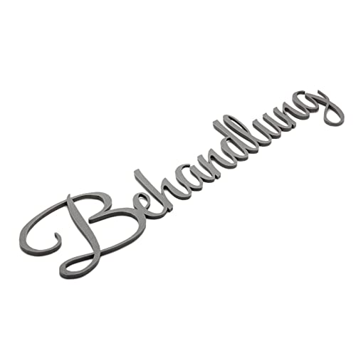Behandlung Türschild Schriftzug Firma Name Wandschild Selbstklebend Grau von Zwayve