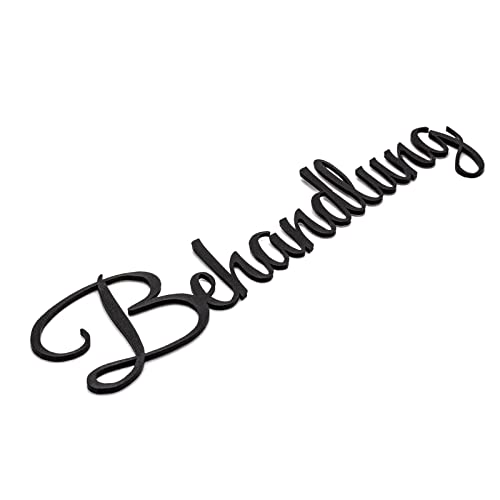 Behandlung Türschild Schriftzug Firma Name Wandschild Selbstklebend Schwarz von Zwayve
