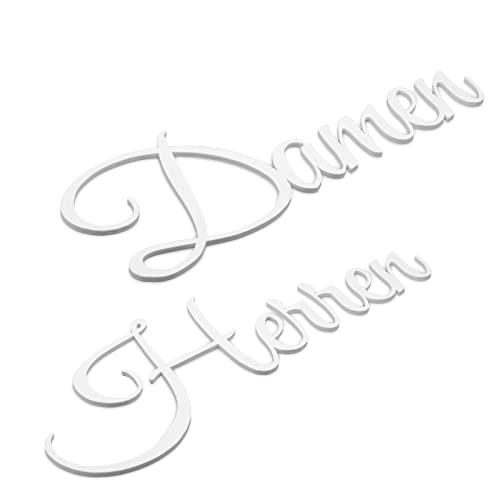 Damen & Herren Türschild Set Schriftzug Toilettenschild Selbstklebend Weiß von Zwayve