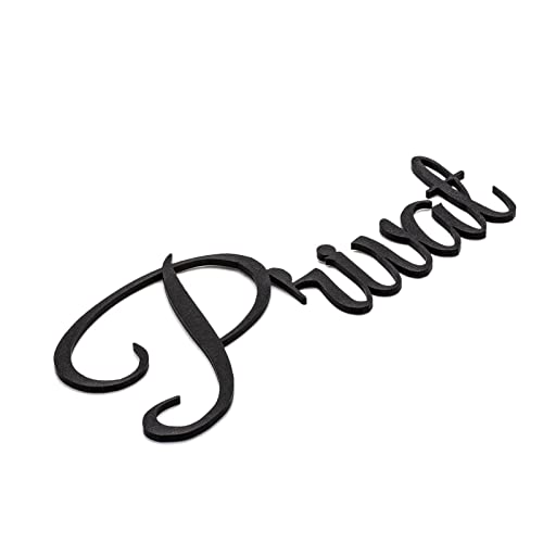 Zwayve Privat Türschild Schriftzug Firma Name Wandschild Selbstklebend Schwarz von Zwayve