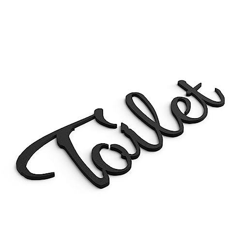 WC Türschild Bath Door Sign Bad Toiletten Klo Schild Gästetoilette Selbstklebend (Schwarz, Toilet) von Zwayve