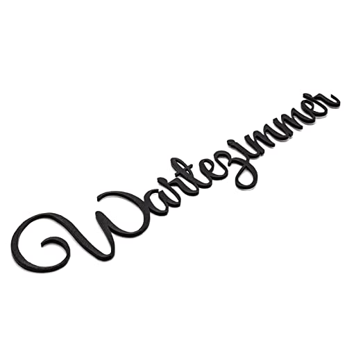 Wartezimmer Türschild Schriftzug Firma Name Wandschild Selbstklebend Schwarz von Zwayve