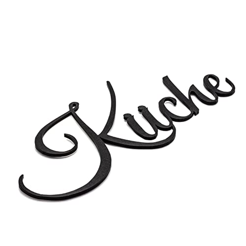 Zwayve Küche Türschild Schriftzug Firma Name Wandschild Selbstklebend Schwarz von Zwayve