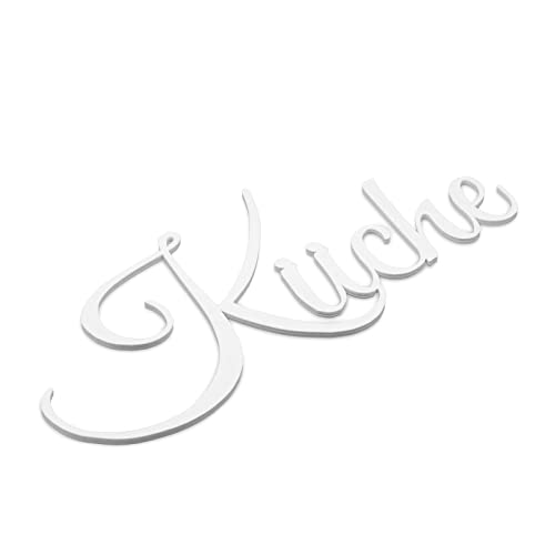 Zwayve Küche Türschild Schriftzug Firma Name Wandschild Selbstklebend Weiß von Zwayve