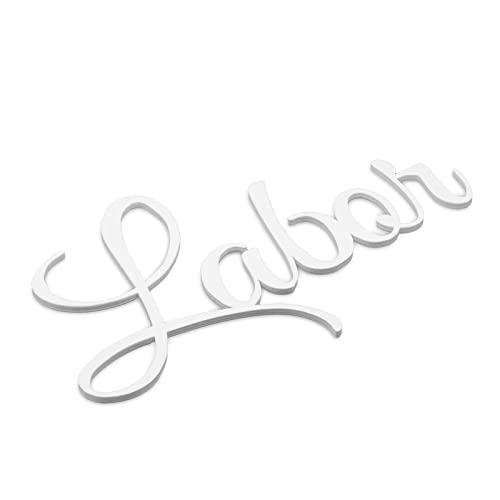 Zwayve Labor Türschild Schriftzug Firma Name Wandschild Selbstklebend Weiß von Zwayve