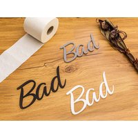 Bad Türschild Badezimmer 3D Schriftzüge Gästetoilette Toilettenschild Klo Selbstklebend Bad Türschild Badezimmer 3D Schriftzüge Gästetoilette Toilettenschild Klo Selbstklebend von ZwayveDesign