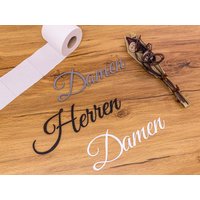Damen & Herren Türschild Set 3D Schriftzug Toilettenschild Selbstklebend von ZwayveDesign