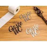Gäste Wc Türschild Toiletten Klo 3D Schriftzüge Gästetoilette Toilettenschild Selbstklebend Gäste Wc Türschild Toiletten Klo 3D Schriftzüge Gästetoilette Toilettenschild Selbstklebend von ZwayveDesign