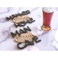 Männer Höhle Türschild Man Cave 3D Wandschild Hobby Raum Schild Schriftzug Selbstklebend von ZwayveDesign