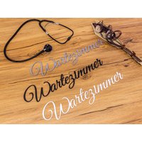 Wartezimmer Türschild Schriftzug Name 3D Wandschild Selbstklebend Wartezimmer Türschild Schriftzug Name 3D Wandschild Selbstklebend von ZwayveDesign