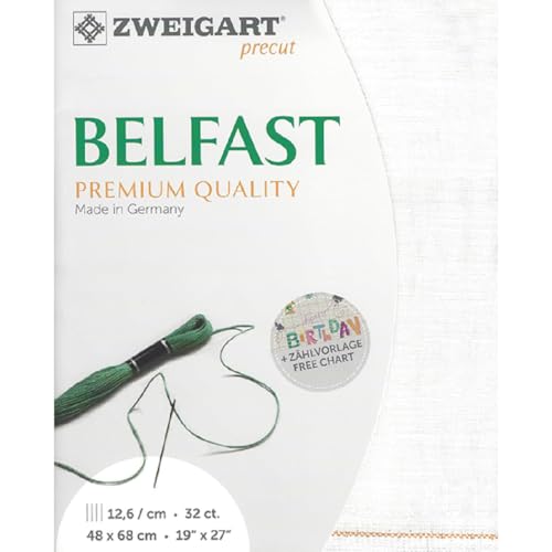 Zweigart Precut Belfast col.101 Stoffzuschnitt, 48 x 68 cm von Zweigart