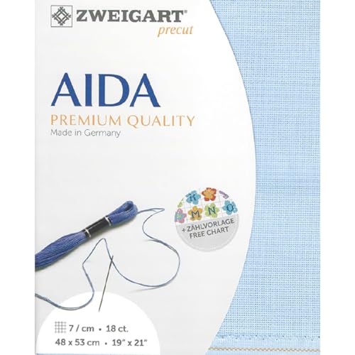 Zweigart Precut Fein-Aida 18 ct. col.503 Stoffzuschnitt, 48 x 68 cm Zweigart Precut Fein-Aida 18 ct. col.503 Stoffzuschnitt, 48 x 68 cm von Zweigart