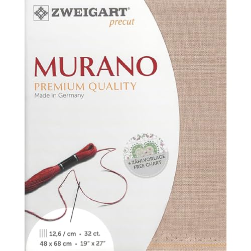 Zweigart Precut Murano Lugana col.3021 Stoffzuschnitt, 48 x 68 cm von Zweigart