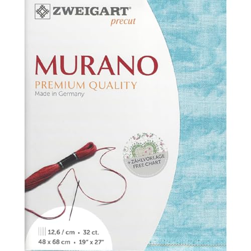 Zweigart Zählstoff MURANO Precut 32 ct. 3984 Farbe 5439 Vintage atlantik, Handarbeitsstoff für Stickerei 48x68 cm Zweigart Zählstoff MURANO Precut 32 ct. 3984 Farbe 5439 Vintage atlantik, Handarbeitsstoff für Stickerei 48x68 cm von Zweigart