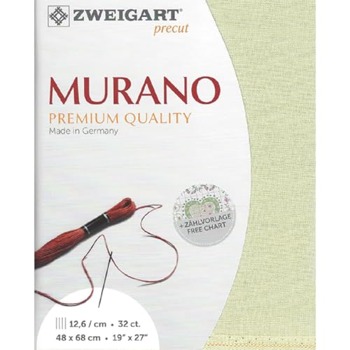 Zweigart Zählstoff MURANO Precut 32 ct. 3984 Farbe 6047 kalkstein, Handarbeitsstoff für Stickerei 48x68 cm Zweigart Zählstoff MURANO Precut 32 ct. 3984 Farbe 6047 kalkstein, Handarbeitsstoff für Stickerei 48x68 cm von Zweigart