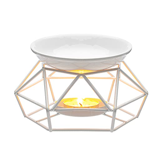 Zweipappel Duftlampe Metall Duftwachs Lampe mit Teelicht Halter (Weiß) von Zweipappel
