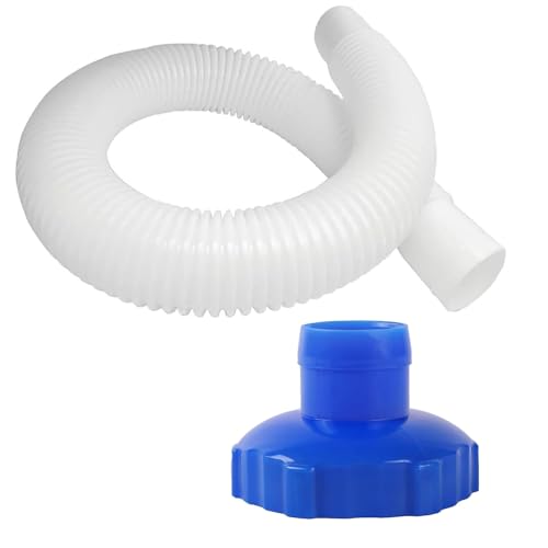 Zwelocy 25016 & 10531 Aufstellbarer Pool-Skimmer-Schlauch 4,3 x 70,5 cm und Adapter B Ersatzteil-Set, kompatibel mit Intex Aufstellpool Skimmer von Zwelocy