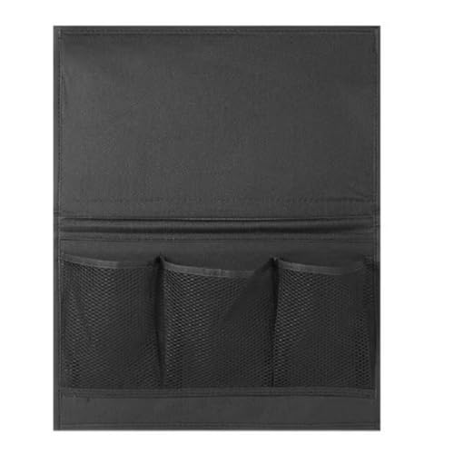 Ablage Organizer am Bett,Nachttisch Aufbewahrungstasche mit 4 Tasche,Nachttisch Organizer Sofa Nachttisch Hängehalter Bettregal Tasche für Buch,Zeitschriften,Tablets,Handy,Fernbedienung(Schwarz) von Zwenjuan