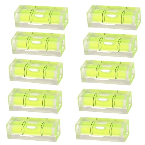 Zwenjuan Bubble Small Leve,10 Stück Mini Wasserwaage Mini Bubble Level,Blase Kleine Ebene Instrument Balance Bubble Small Level,Spirit Level,Mini Bubble Spirit Level(15 X 15 X 40MM) von Zwenjuan