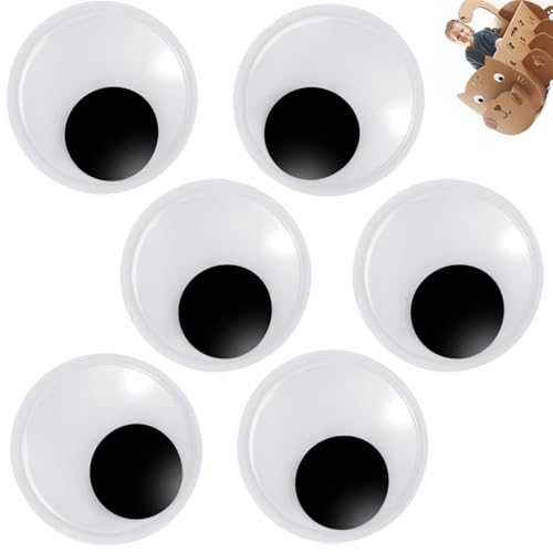 Zwenjuan Riesige Kulleraugen,6 Stück große Wackelaugen Selbstklebend Wackelaugen Groß 70mm Runde Wiggle Googly Augen,für Party Halloween Dekor Tür Weihnachtsbäume Klassenzimmer von Zwenjuan