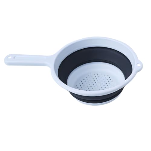 Zwenjuan Silikon Faltbares Seiher Sieb Mit Griff, Nudelsieb Faltbares Sieb Klappbar Abtropfsieb Platzsparender Küchen Filterkorb Silikonfilterkörbe Abwaschschüssel für Nudeln, Obst, Gemüse von Zwenjuan
