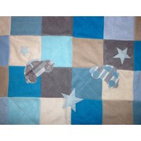 Zwergentraum® Einzigartige Babydecke Kuscheldecke Patchworkdecke Krabbeldecke Löwe Giraffe Mit Namen Personalisiert von ZwergentraumStudio