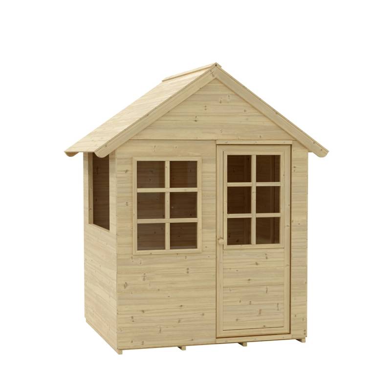 Zwerkules Spielhaus Holla 97,5 cm x 121 cm x 140 cm Natur FSC® von Zwerkules