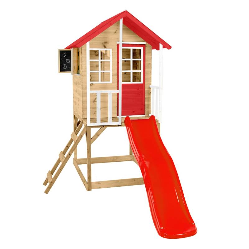 Zwerkules Spielhaus Lolla 1 m. Rutsche 270 cm x 148 cm x 224 cm Rot FSC® von Zwerkules