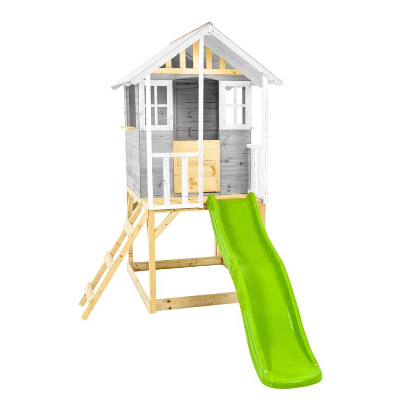 Zwerkules Spielhaus Valli 1 m. Rutsche 270 cm x 148 cm x 244 cm Grau FSC® von Zwerkules