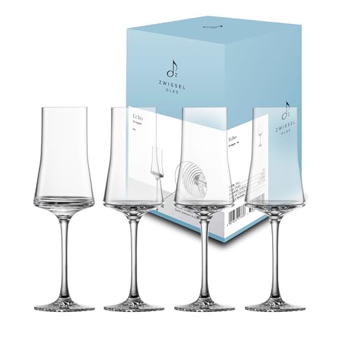 ZWIESE GLAS Grappaglas Echo (4-er Set), moderne Schnapsgläser mit Stiel für Grappa, spülmaschinenfeste Tritan-Kristallgläser, Made in Germany (Art.-Nr. 123386) von Zwiesel Glas