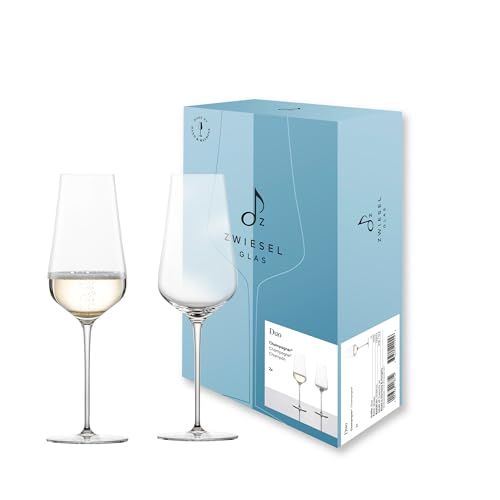 Zwiesel Glas Champagnerglas Duo (2-er Set), hand- und maschinengefertigte Sektgläser mit Moussierpunkt, spülmaschinenfeste Tritan-Kristallgläser (Art.-Nr. 123474) von Zwiesel Glas